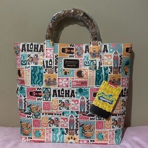 Sale! Loungefly SpongeBob SquarePants Tropical Tote Bag and pin set new